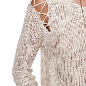 Open shoulder sweater